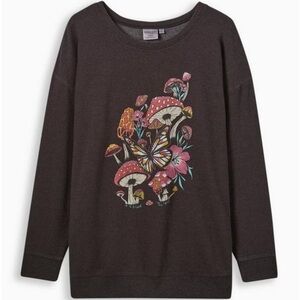 TORRID Mushroom Super Soft Fleece Long Sleeve Sweatshirt size 3